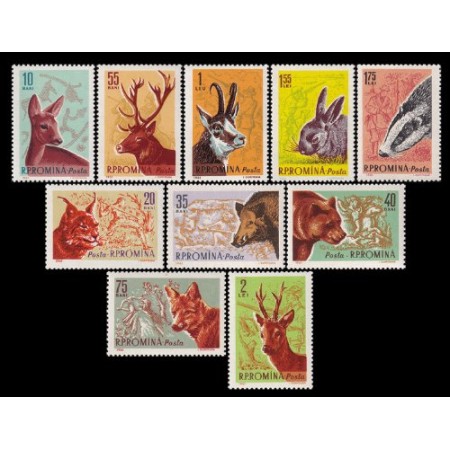 1961 - Vanatoarea, fauna, animale, serie neuzata