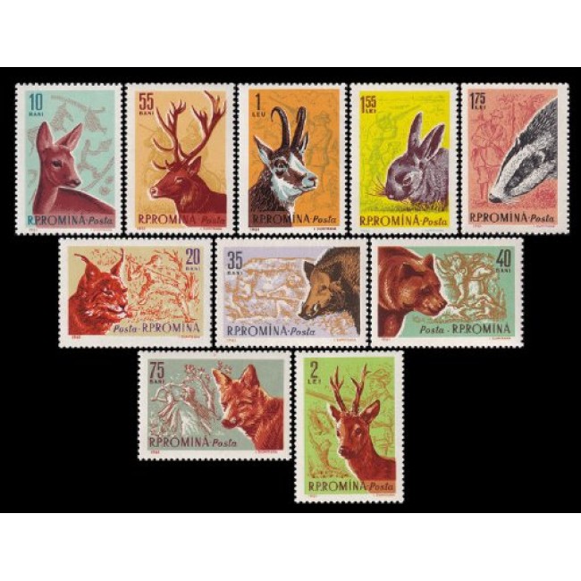 1961 - Vanatoarea, fauna, animale, serie neuzata