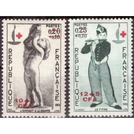 Reunion 1963 - Crucea Rosie, supratipar, serie neuzata Reunion 1963 - Crucea Rosie, supratipar, serie neuzata