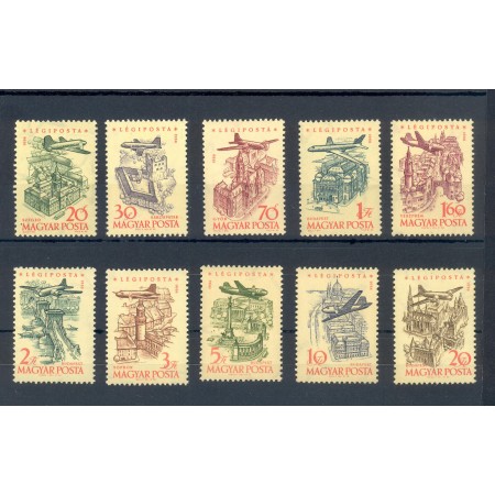 Ungaria 1958 - Posta Aeriana, vederi, serie neuzata Ungaria 1958 - Posta Aeriana, vederi, serie neuzata