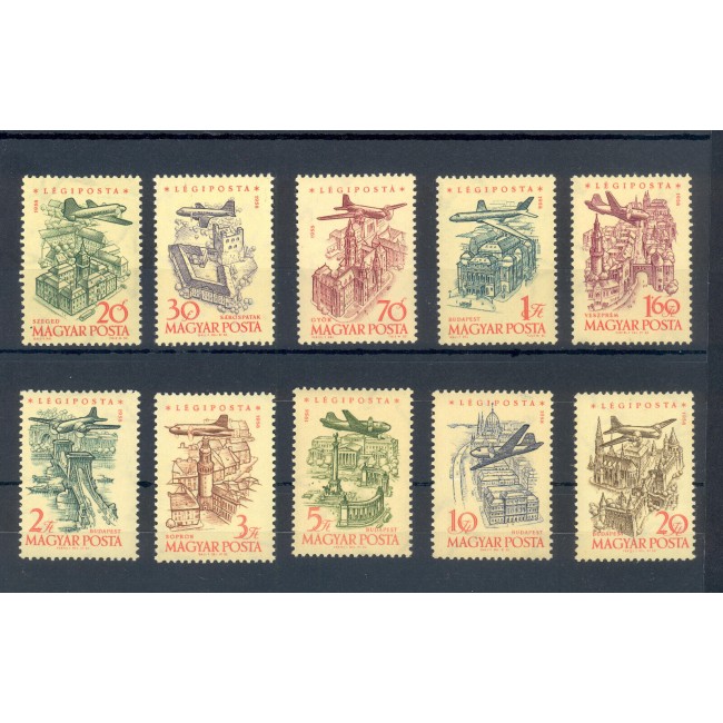 Ungaria 1958 - Posta Aeriana, vederi, serie neuzata