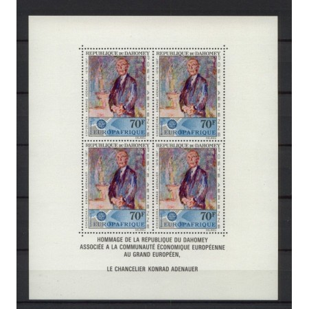 Benin (Dahomey) 1967 - Europa, pictura, arta, K. Adenauer, minicoala neuzata Benin (Dahomey) 1967 - Europa, pictura, arta, K. Adenauer, minicoala neuzata