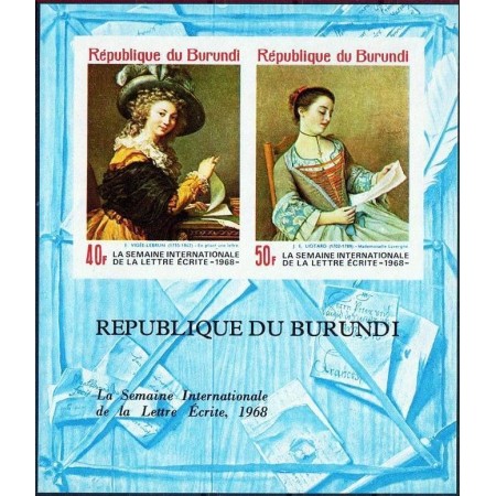 Burundi 1968 - picturi, arta, colita ndt neuzata Burundi 1968 - picturi, arta, colita ndt neuzata