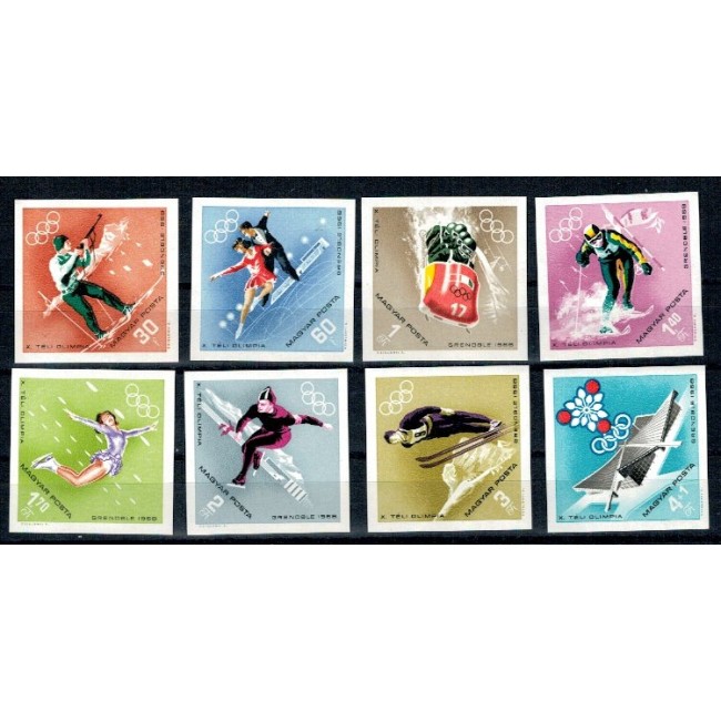 Ungaria 1968 - Jocurile Olimpice Grenoble, sport,  serie nedantelata neuzata