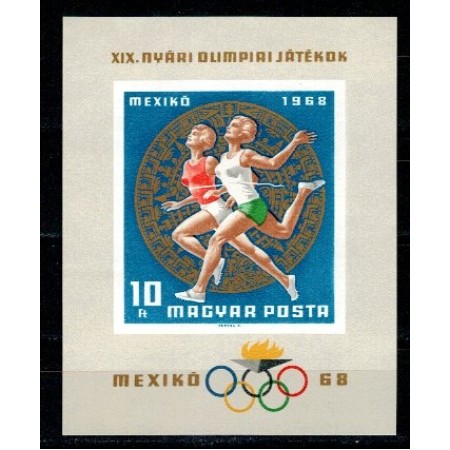 Ungaria 1968 - Jocurile Olimpice Mexic, sport, colita nedantelata neuzata