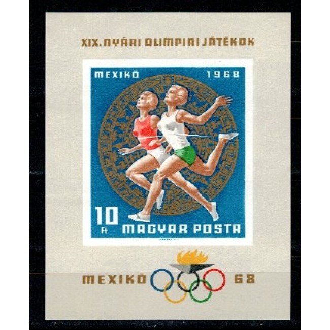 Ungaria 1968 - Jocurile Olimpice Mexic, sport, colita nedantelata neuzata