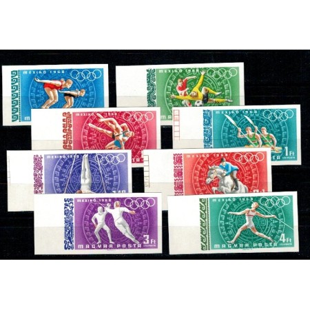 Ungaria 1968 - Jocurile Olimpice Mexic, sport, serie nedantelata neuzata