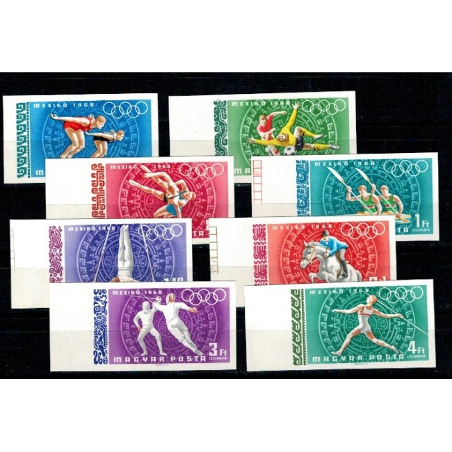 Ungaria 1968 - Jocurile Olimpice Mexic, sport, serie nedantelata neuzata