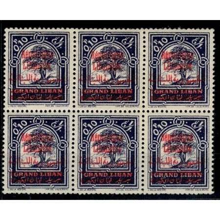 Liban 1928 - Mi 121 bloc de 4 neuzat Liban 1928 - Mi 121 bloc de 4 neuzat