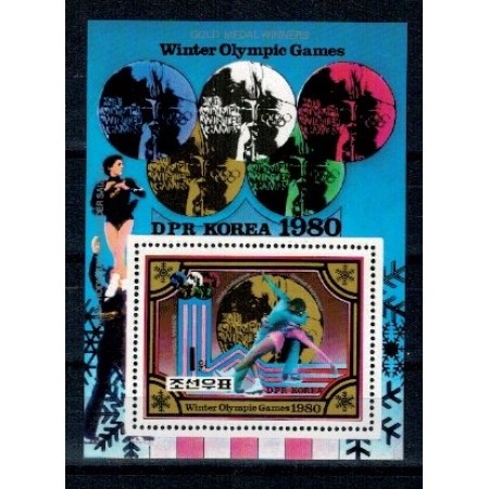 DPR Korea 1980 - JO Lake Placid patinaj artistic, medaliati, col DPR Korea 1980 - JO Lake Placid patinaj artistic, medaliati, col