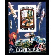 DPR Korea 1980 - Cosmonautica, colita ndt neuzata