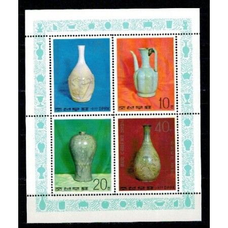 DPR Korea 1977 - Portelan, ceramica, bloc neuzat DPR Korea 1977 - Portelan, ceramica, bloc neuzat