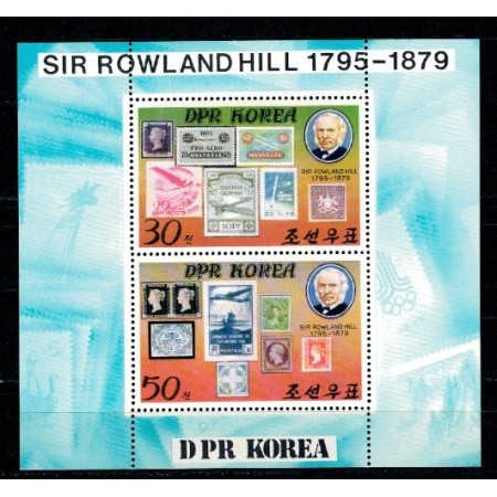 DPR Korea 1980 - Rowland Hill, timbru pe timbru, KLB neuzat DPR Korea 1980 - Rowland Hill, timbru pe timbru, KLB neuzat
