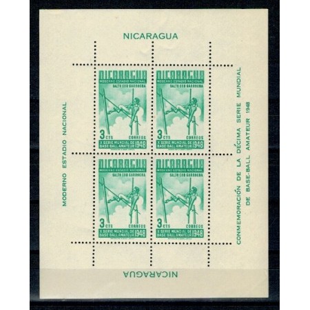 Nicaragua 1948 - Base-ball, sport, KLB neuzat Nicaragua 1948 - Base-ball, sport, KLB neuzat