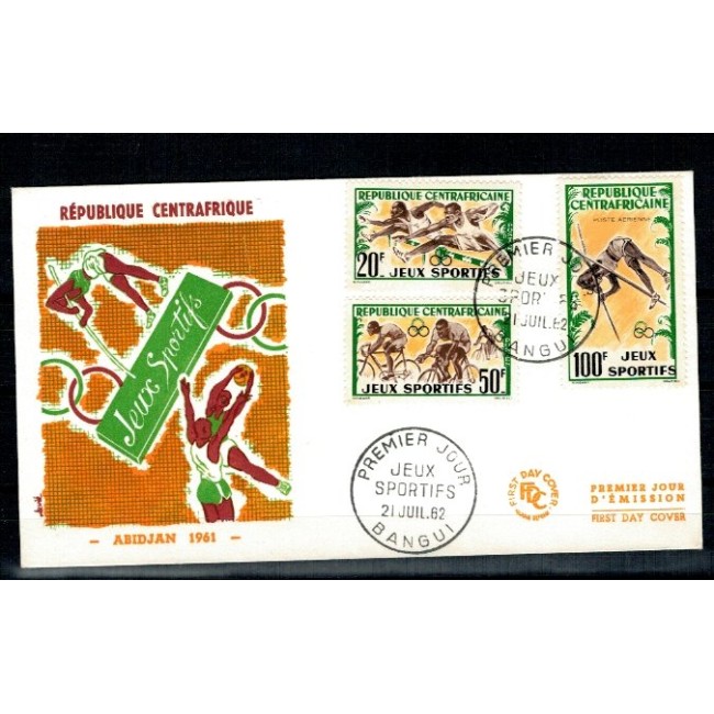 Central African Republic 1962 - Sport, plic prima zi Central African Republic 1962 - Sport, plic prima zi