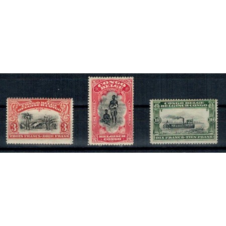 Congo Belgian 1910 - Mi22-24 neuzate Congo Belgian 1910 - Mi22-24 neuzate