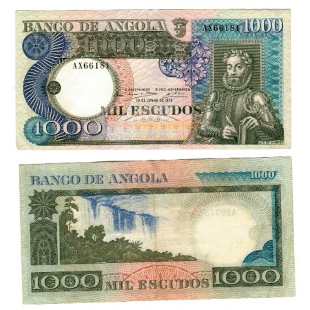 Angola 1973 - 1000 escudos, circulata Angola 1973 - 1000 escudos, circulata