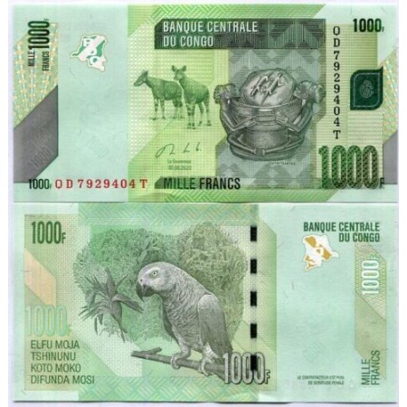 Congo 2020 - 1000 francs UNC Congo 2020 - 1000 francs UNC