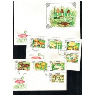 Mongolia 1991 - Ciuperci, serie si colita FDC