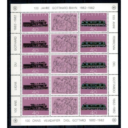 Elvetia 1982 - Cai ferate, Gotthard-Bahn, KLB neuzat Elvetia 1982 - Cai ferate, Gotthard-Bahn, KLB neuzat