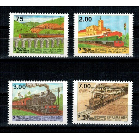 Sri Lanka 1989 - Locomotive, trenuri, serie neuzata Sri Lanka 1989 - Locomotive, trenuri, serie neuzata