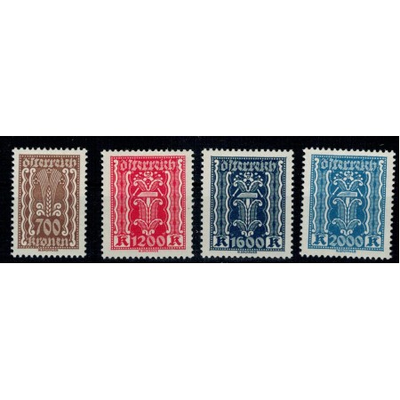 Austria 1922 - Uzuale, Mi389,392,394.395 neuzate Austria 1922 - Uzuale, Mi389,392,394.395 neuzate