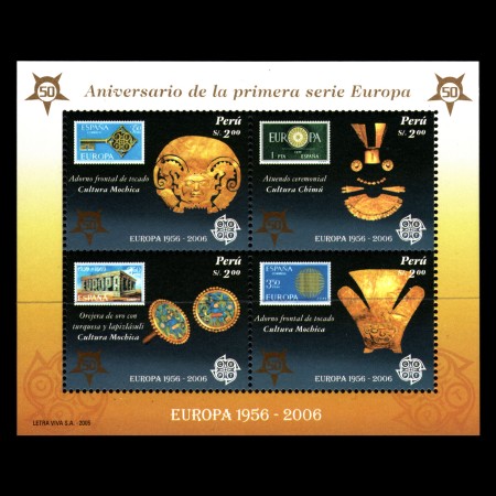 Peru 2005 - Europa, arheologie, bloc neuzat Peru 2005 - Europa, arheologie, bloc neuzat