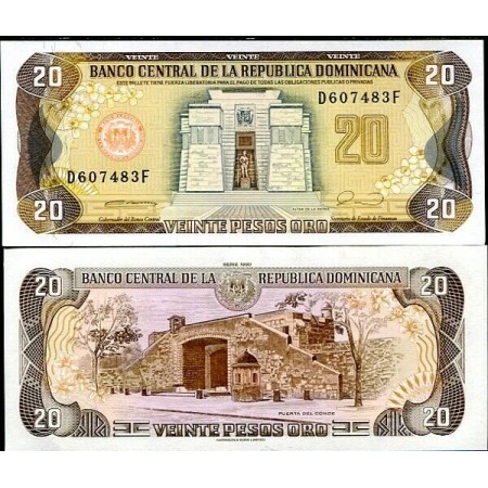 Republica Dominicana 1990 - 20 pesos oro, UNC