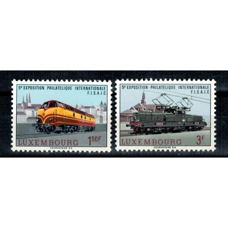 Luxemburg 1966 - Expo filatelic, locomotive, serie neuzata Luxemburg 1966 - Expo filatelic, locomotive, serie neuzata