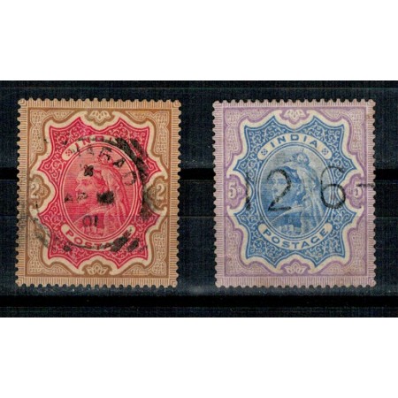 India 1895 - Regina Victoria, Mi45,47 stampilate India 1895 - Regina Victoria, Mi45,47 stampilate
