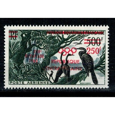 Centrafricaine Republic 1960 - Pasare, supr. Jocurile Olimpice, Centrafricaine Republic 1960 - Pasare, supr. Jocurile Olimpice,