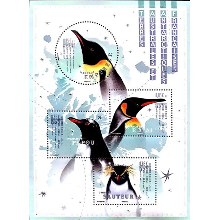 French South and Antarctic Terr. 2018 - Pinguini, bloc neuzat French South and Antarctic Terr. 2018 - Pinguini, bloc neuzat