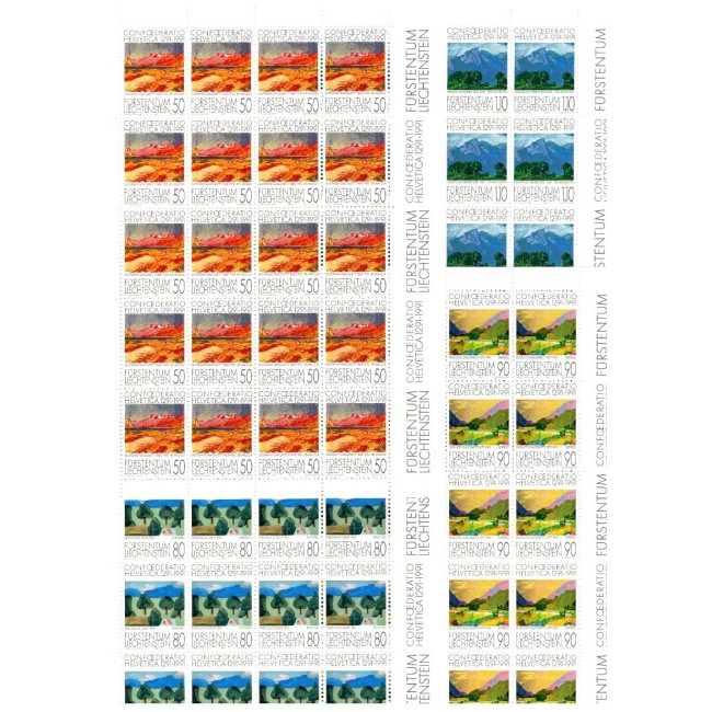 Liechtenstein 1991 - Confederatio Helvetica serie KLB neuzate Liechtenstein 1991 - Confederatio Helvetica serie KLB neuzate