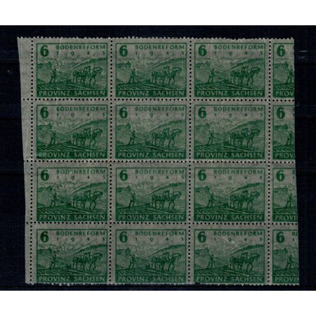 Saxonia 1946 - Reforma agrara, Mi90Y bloc de 12 neuzat Saxonia 1946 - Reforma agrara, Mi90Y bloc de 12 neuzat
