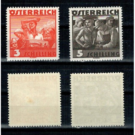Austria 1934 - Port popular, Mi586-587 nestampilate Austria 1934 - Port popular, Mi586-587 nestampilate