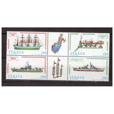 Italia 1980 - Vapoare, serie neuzata