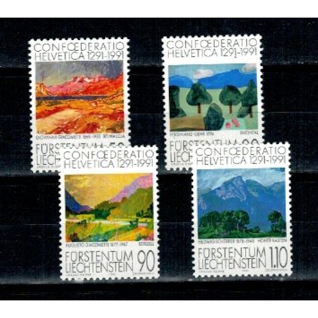 Liechtenstein 1991 - Confederatio Helvetica, picturi, serie neuz Liechtenstein 1991 - Confederatio Helvetica, picturi, serie neuz