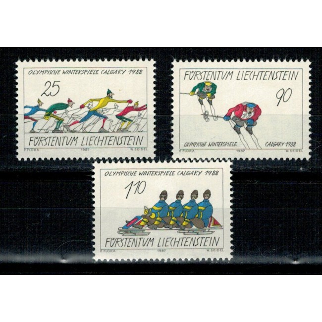 Liechtenstein 1987 - Jocurile Olimpice Calgary, serie neuzata Liechtenstein 1987 - Jocurile Olimpice Calgary, serie neuzata