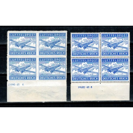 Deutsches Reich 1942 - Feldpost Mi1A+B bloc de 4 cu HAN Deutsches Reich 1942 - Feldpost Mi1A+B bloc de 4 cu HAN