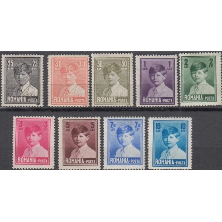 1928 - Mihai I regenta, uzuale, serie nestampilata cu sarniere