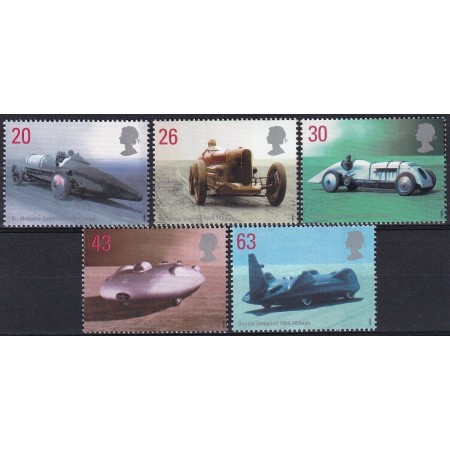 Marea Britanie 1998 - Speed Record Cars, mașini de viteza, serie neuzata