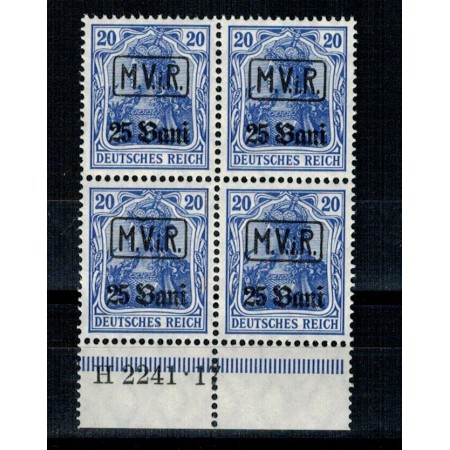 1917 - Ocup. germana, Mi2 bloc de 4 neuzat cu HAN