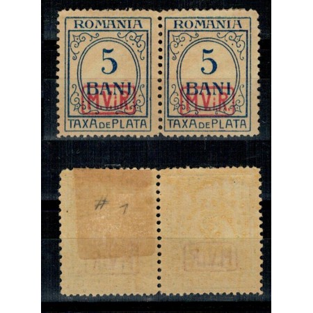 1918 - Ocup. germana, porto, Mi P1 pereche neuzata