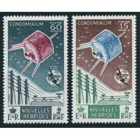 New Hebrides Fr 1965 - ITU, sateliti, serie neuzata New Hebrides Fr 1965 - ITU, sateliti, serie neuzata