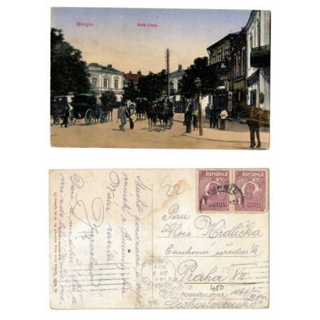 Giurgiu 1923 - Piata Carol, ilustrata circulata