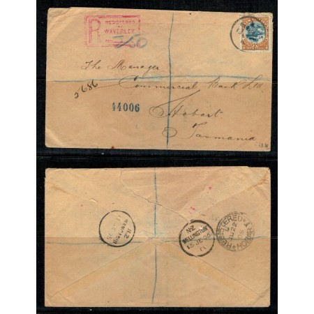 New Zealand 1905 - Plic recomandat expediat in Tasmania New Zealand 1905 - Plic recomandat expediat in Tasmania