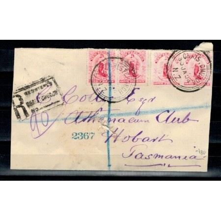 New Zealand 1904 - Plic recomandat expediat in Tasmania New Zealand 1904 - Plic recomandat expediat in Tasmania