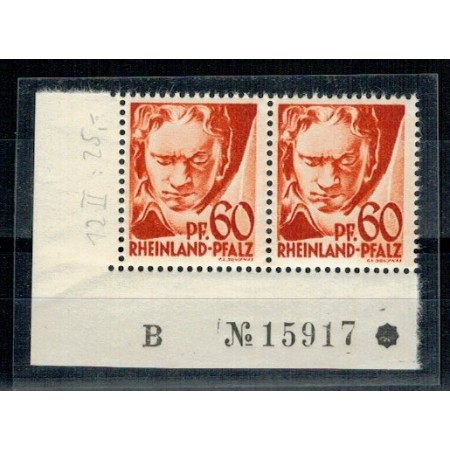 Rheinland-Pfalz 1947 - Mi12II pereche neuzata Rheinland-Pfalz 1947 - Mi12II pereche neuzata