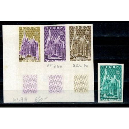 Franta 1972 - CEPT, Mi1788 probe de culoare nedantelata Franta 1972 - CEPT, Mi1788 probe de culoare nedantelata