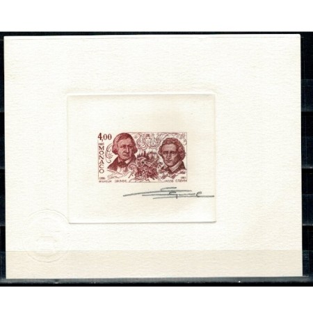 Monaco 1985 - Mi1724 eseu pe carton cu semnatura gravor Monaco 1985 - Mi1724 eseu pe carton cu semnatura gravor